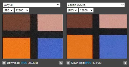 佳能eos r5与索尼α1画质对比